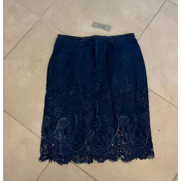 NWT WDNY small jean pencil skirt SK46 - Picture 1 of 3